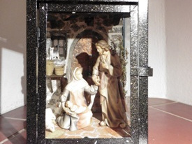 Krippe in einer Laterne